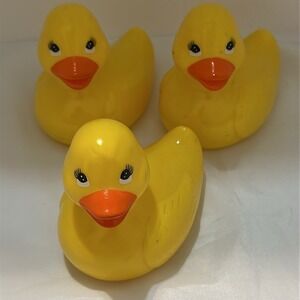 Bath & Body Works Yellow Rubber Duck Set of 3 Eyelashes Orange‎ Beak 36534